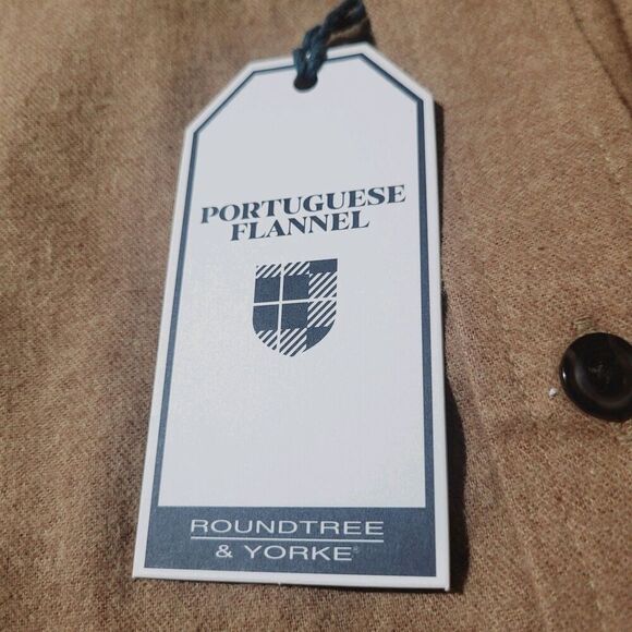 Portuguese Flannel Roundtree Yorke Long Sleeve Solid Sport Shirt XXL Fall Brown - Picture 3 of 10